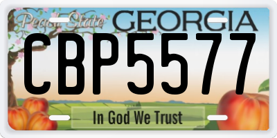 GA license plate CBP5577