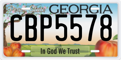 GA license plate CBP5578