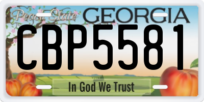 GA license plate CBP5581