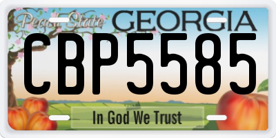 GA license plate CBP5585