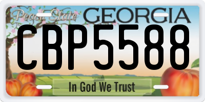 GA license plate CBP5588