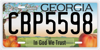 GA license plate CBP5598