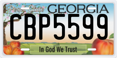 GA license plate CBP5599
