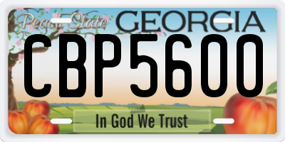 GA license plate CBP5600