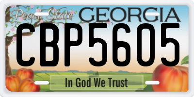 GA license plate CBP5605