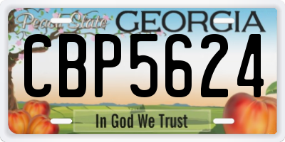 GA license plate CBP5624
