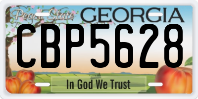 GA license plate CBP5628