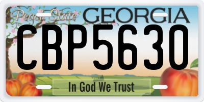 GA license plate CBP5630