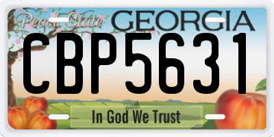 GA license plate CBP5631