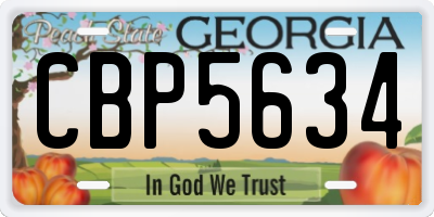 GA license plate CBP5634