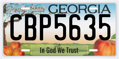 GA license plate CBP5635