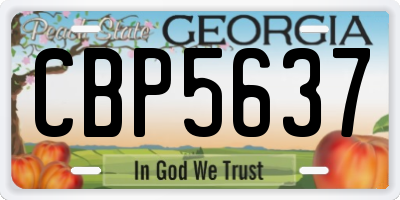 GA license plate CBP5637