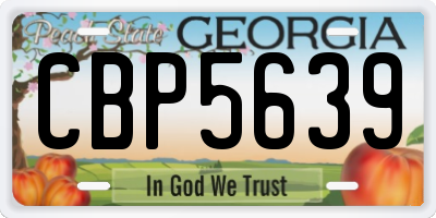 GA license plate CBP5639