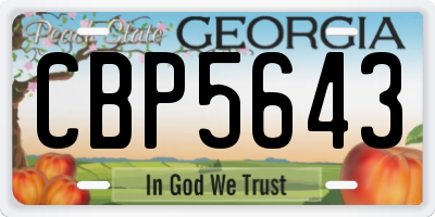 GA license plate CBP5643