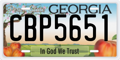 GA license plate CBP5651
