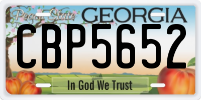 GA license plate CBP5652
