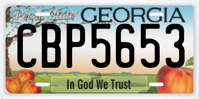 GA license plate CBP5653