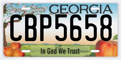 GA license plate CBP5658