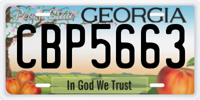 GA license plate CBP5663