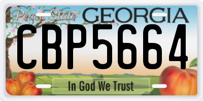GA license plate CBP5664