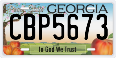 GA license plate CBP5673