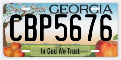 GA license plate CBP5676