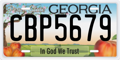 GA license plate CBP5679