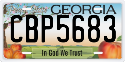 GA license plate CBP5683