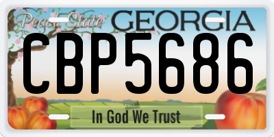 GA license plate CBP5686