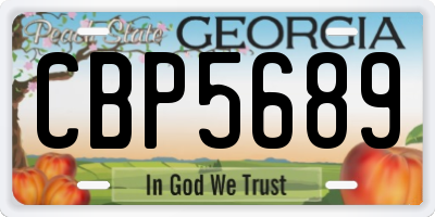 GA license plate CBP5689