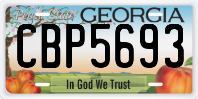 GA license plate CBP5693