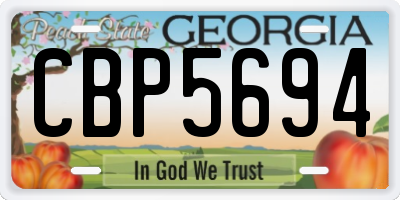 GA license plate CBP5694