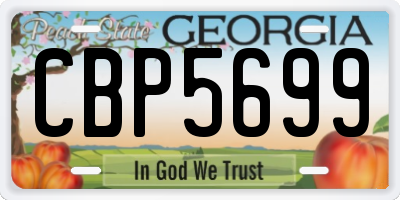 GA license plate CBP5699