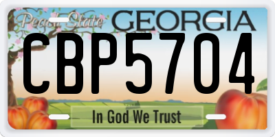 GA license plate CBP5704