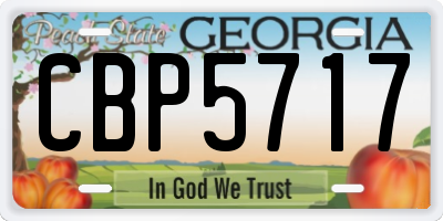 GA license plate CBP5717
