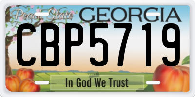 GA license plate CBP5719
