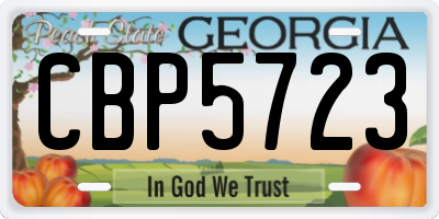 GA license plate CBP5723