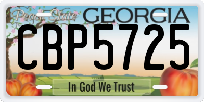 GA license plate CBP5725