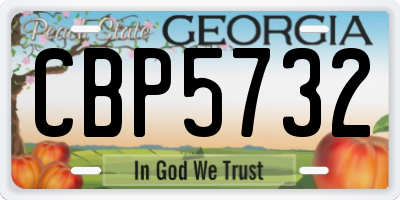 GA license plate CBP5732