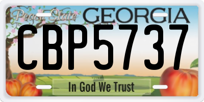 GA license plate CBP5737