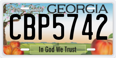 GA license plate CBP5742