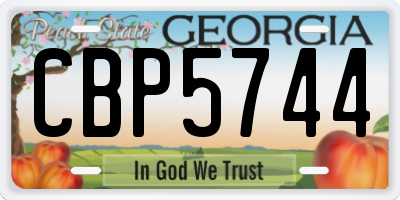 GA license plate CBP5744