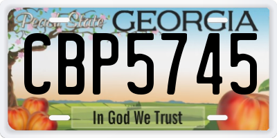 GA license plate CBP5745