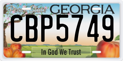 GA license plate CBP5749