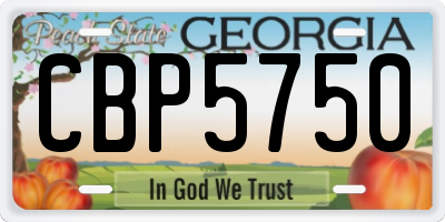 GA license plate CBP5750