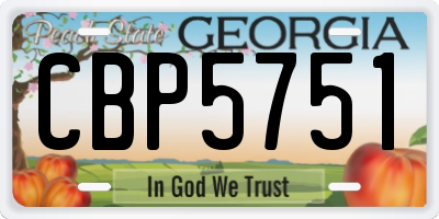 GA license plate CBP5751