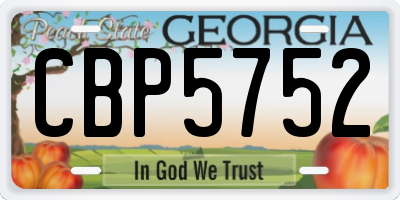GA license plate CBP5752
