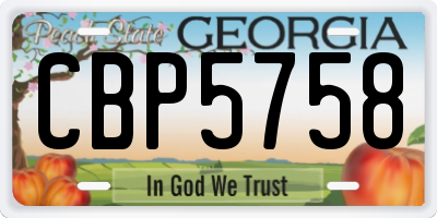 GA license plate CBP5758