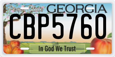 GA license plate CBP5760