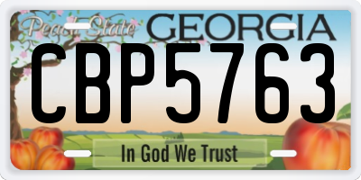GA license plate CBP5763